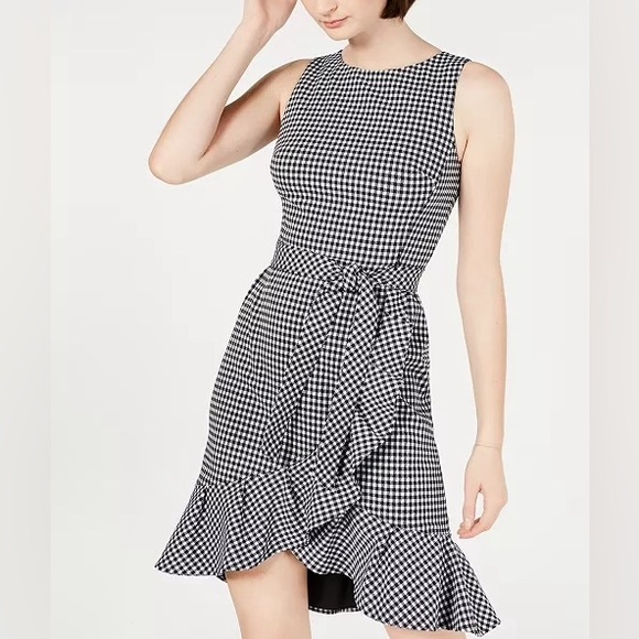 Calvin Klein Checkered Ruffle Dress - Picture 7 of 13